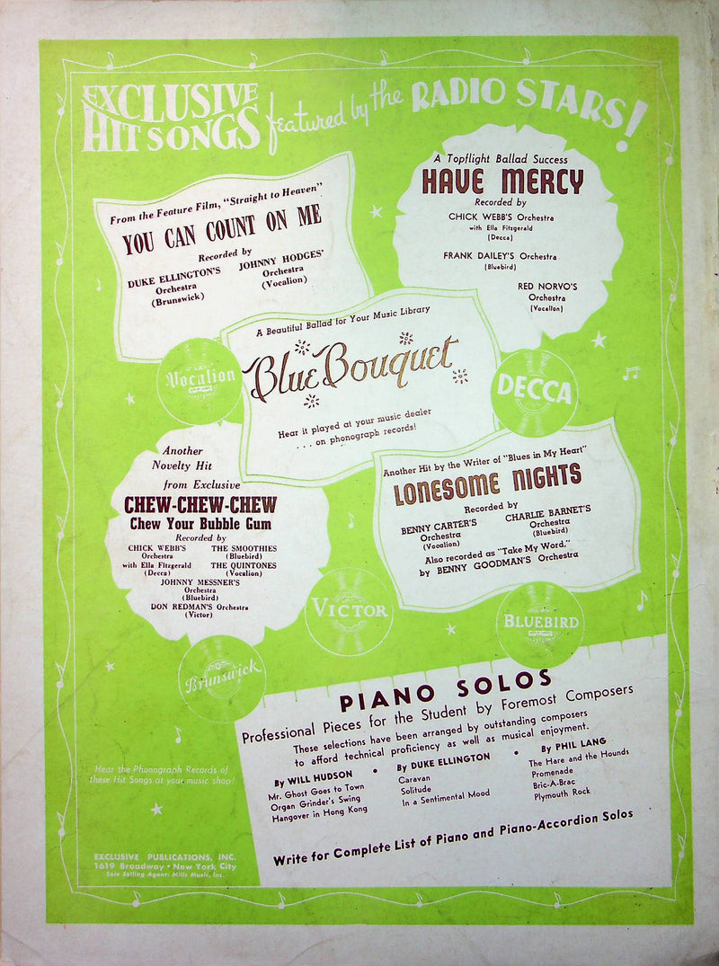 Vintage Childrens Sheet Music My Wubba Dolly Rubber 1939 Kay and Sue Werner 4