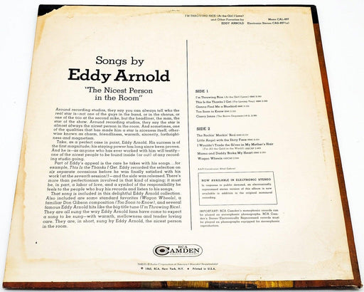 Eddy Arnold I'm Throwing Rice 33 RPM LP Record RCA Camden 1965 2