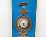 1960s Kwikset Escutcheon Satin Brass Blackened Relieved Doorknob & Deadbolt Trim 3