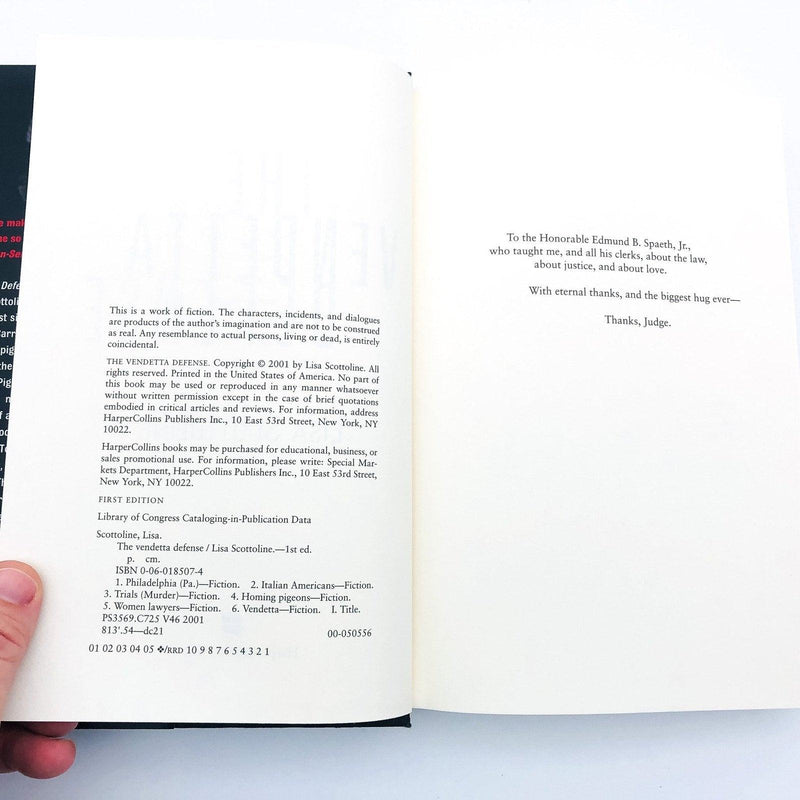 The Vendetta Defense Hardcover Lisa Scottoline 2001 Trials Murder Women Lawyers 8