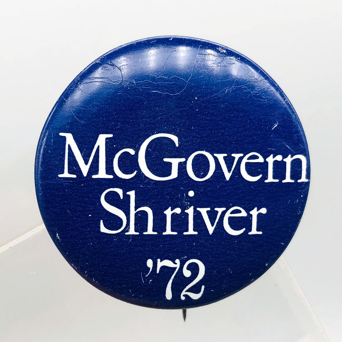 McGovern Shriver Political Button Pin 1.25" Presidential Campaign 1972 Blue 5