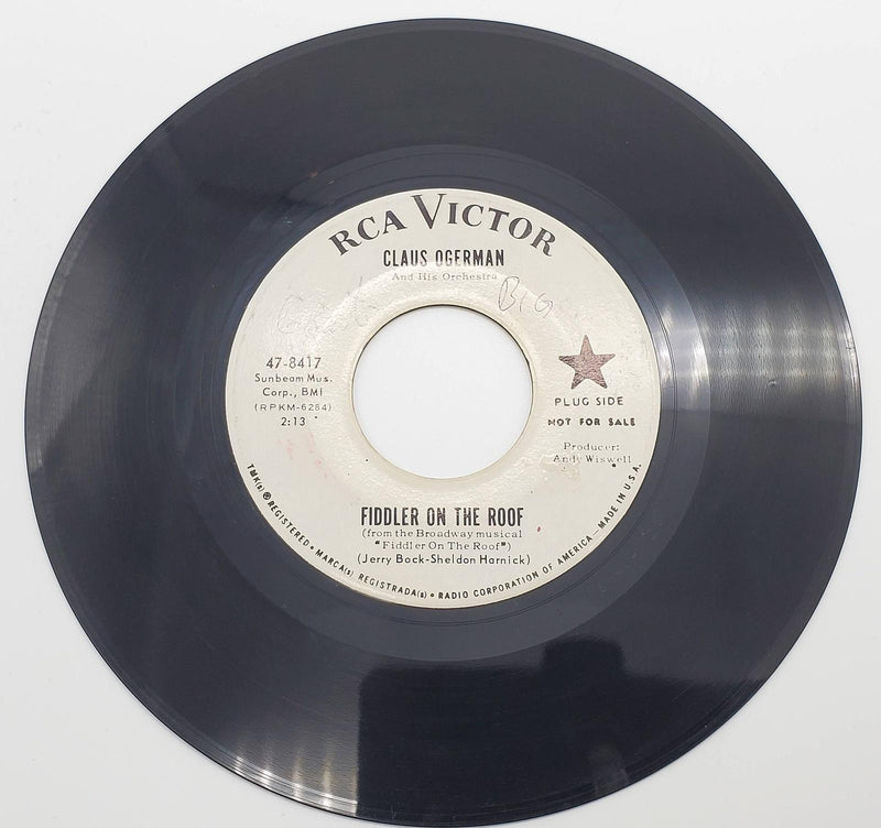 The Claus Ogerman Orchestra Fiddler On The Roof 45 RPM Single Record RCA PROMO 1