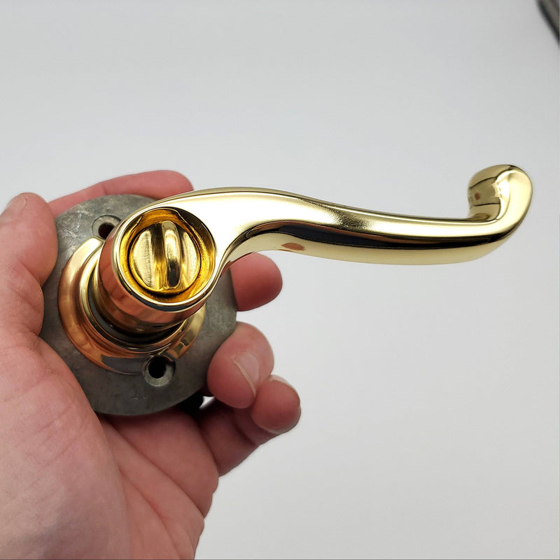 Schlage Privacy Door Lever Polished Brass 605 FLA 68-013 Left-Handed NOS