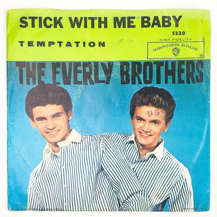 The Everly Brothers Stick With Me Baby Record 45 RPM Single Warner Bros 1961 2