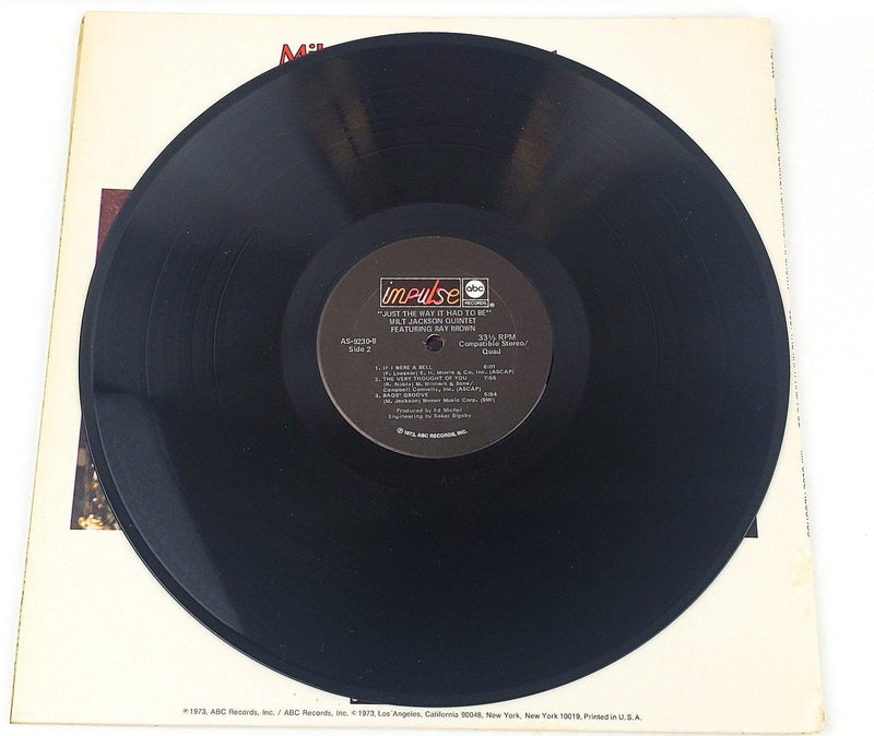 Milt Jackson Quintet Just The Way It Had To Be Record 33 RPM LP AS-9230 Impulse! 5