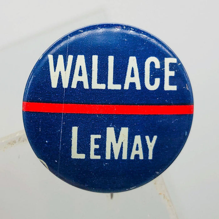 George Wallace Curtis LeMay Button Pin .875" Presidential Campaign Vintage 12