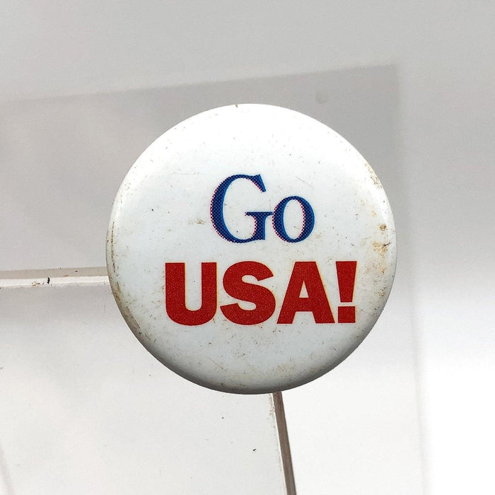 American Girl Pinback Button Go USA 1994 Pleasant Company Patriotic 1