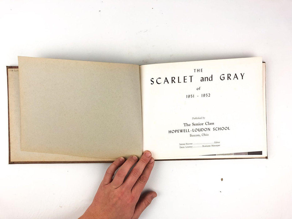 1951-1952 Hopewell-Loudon School Bascom Ohio Year Book Scarlet & Gray Vintage 8