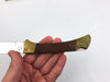 Vintage Kitco Pocket Knife 4" Blade Pakistan with Leather Sheath 3 Pin Bronze 9
