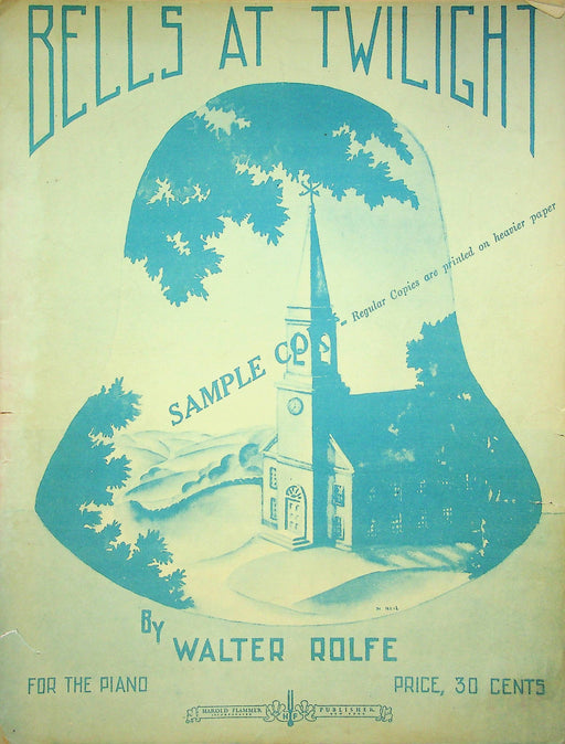 Bells At Twilight Sheet Music Walter Rolfe Piano Song 1941 Copy Version 1