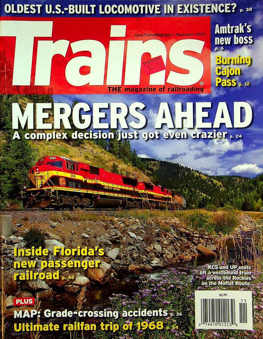 Trains Railroading Magazine November 2016 Vol 76 No 11 Flordia's New Railroad