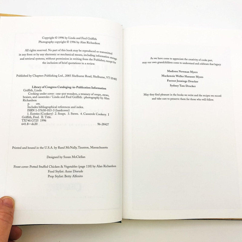 Cooking Under Cover Hardcover Linda And Fred Griffith 1996 Soups Stews Casserole 8