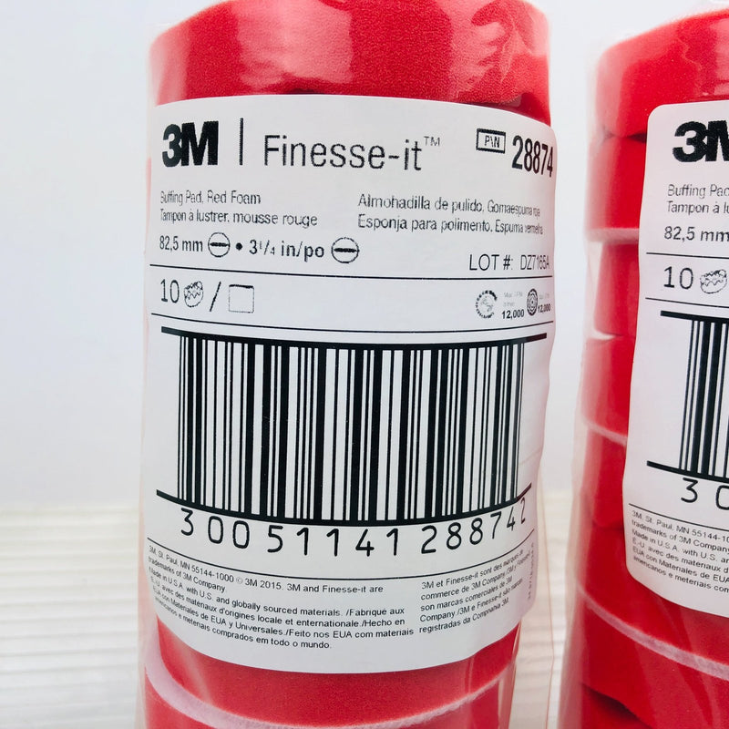 20pk 3M Buffing Pad Finesse-It 28874 Red Foam Waffle Face 3-1/4 Inch New 1