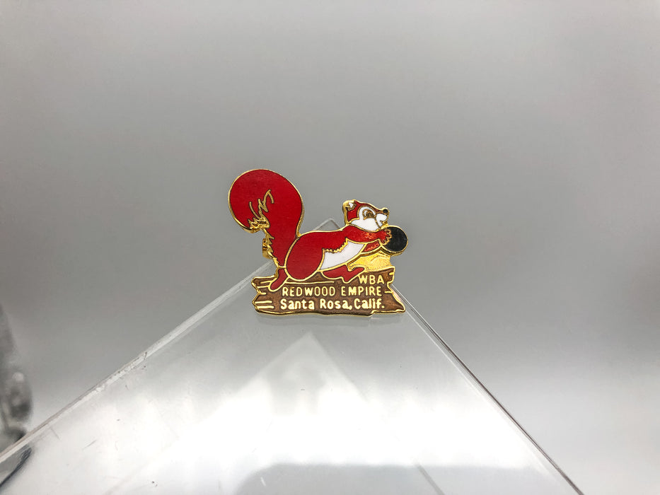 Womens Bowling Association Lapel Pin WBA Redwood Empire Santa Cruz CA Squirl