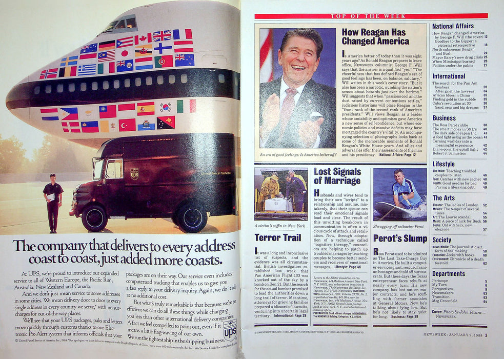 Newsweek Magazine January 9 1989 Pan American Flight 103 Terrorist Reagan