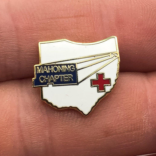 American Red Cross Lapel Pin Mahoning Chapter Ohio State Outline 2