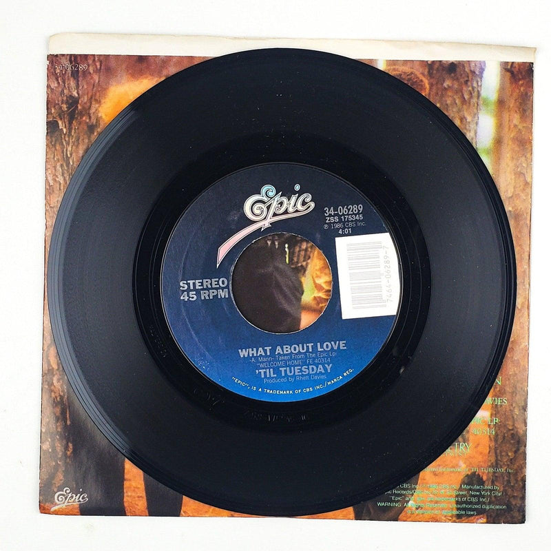 Til Tuesday What About Love Record 45 RPM Single 34-06289 Epic 1986 3