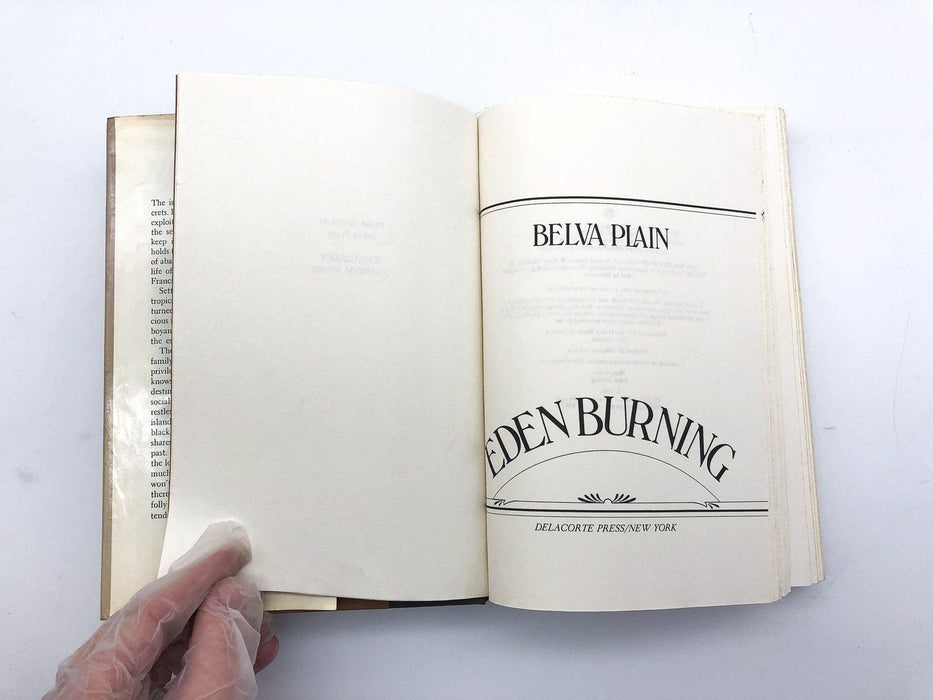 Eden Burning Belva Plain 1982 Delacorte Press Hardcover First Edition 7