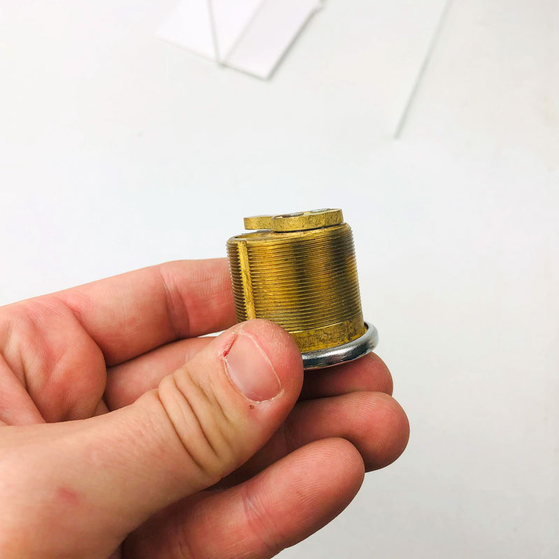 Yale Mortise Cylinder 1153 O Bittings US26 Bright Chrome GE Keyway New Old Stock