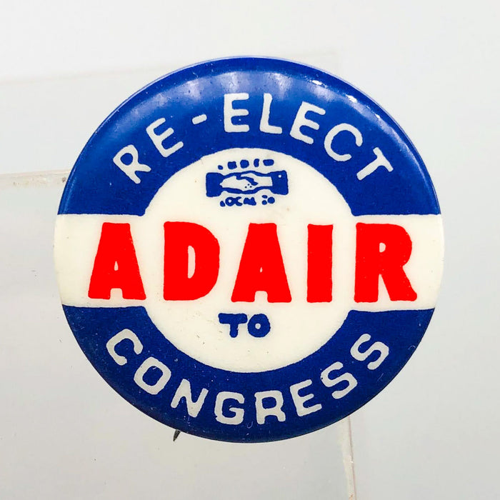 Re-Elect Adair To Congress Button Pin 1" Ross Indiana Republican Politician 2