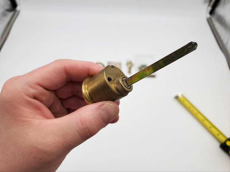 Schlage Rim Lock Cylinder 3-3/8" Length Polished Brass 20-022 C Keyway NOS