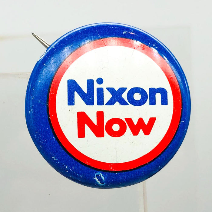 Richard Nixon Now Button Pin 1" Presidential Campaign Politics COADCO Vintage 10