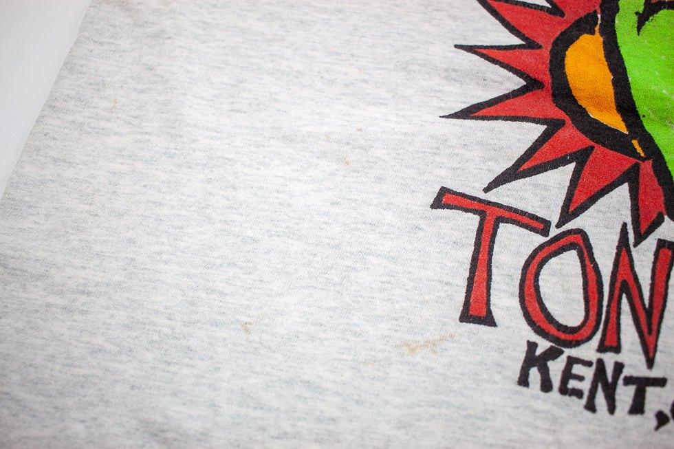 Vintage Food Restaurant Tshirt Mens Large Gray "Taco Tontos" Kent Ohio KSU Flash 4