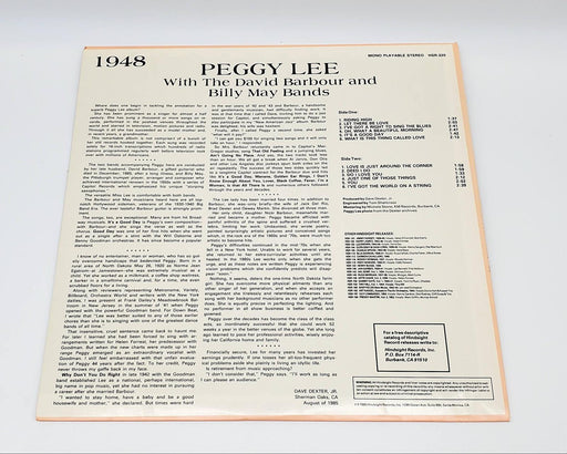 Peggy Lee The Uncollected Peggy Lee LP Record Hindsight Records 1985 HSR-220 2