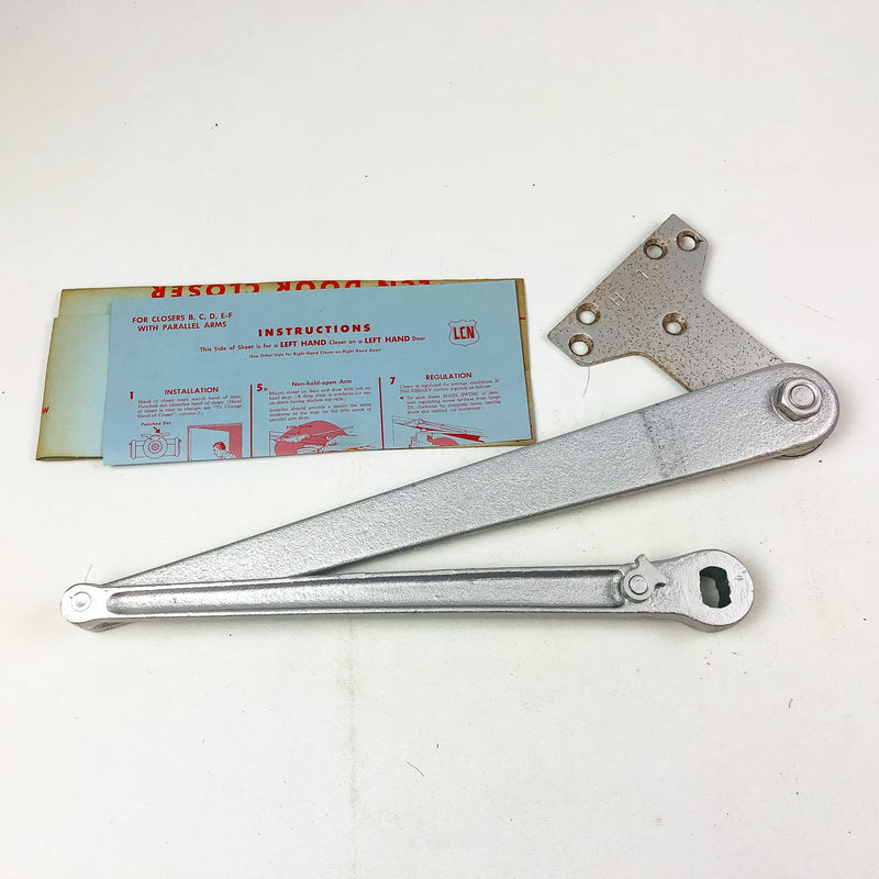 LCN Size E Potbelly Closer Arm LH PAR HO ALUM Parallel Mount Hold Open