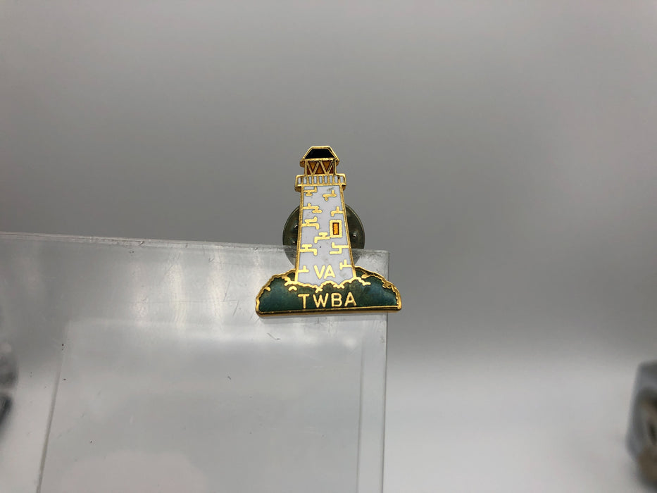 Womens Bowling Association Lapel Pin Tidewater Virginia TWBA Lighthouse Enamel