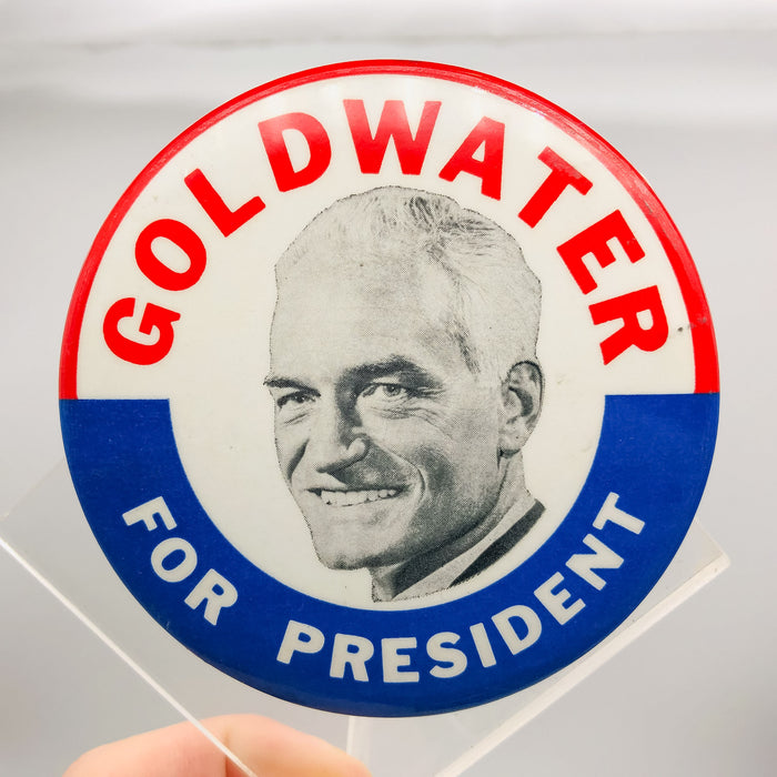 Barry Goldwater For President Button Pin 3.25" Political Campaign Union Made 2