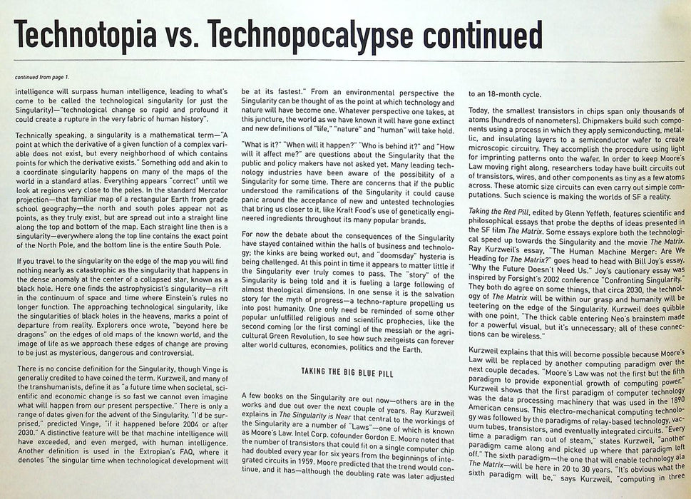 SELECT Magazine 2003 # 6 The coming singularity, U.S Surveilance