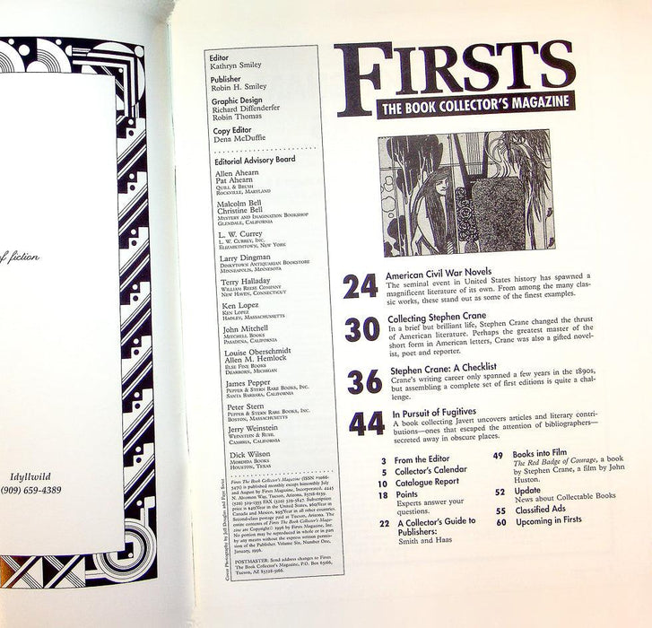 Firsts Magazine January 1996 Vol 6 No 1 Collecting Stephen Crane 2