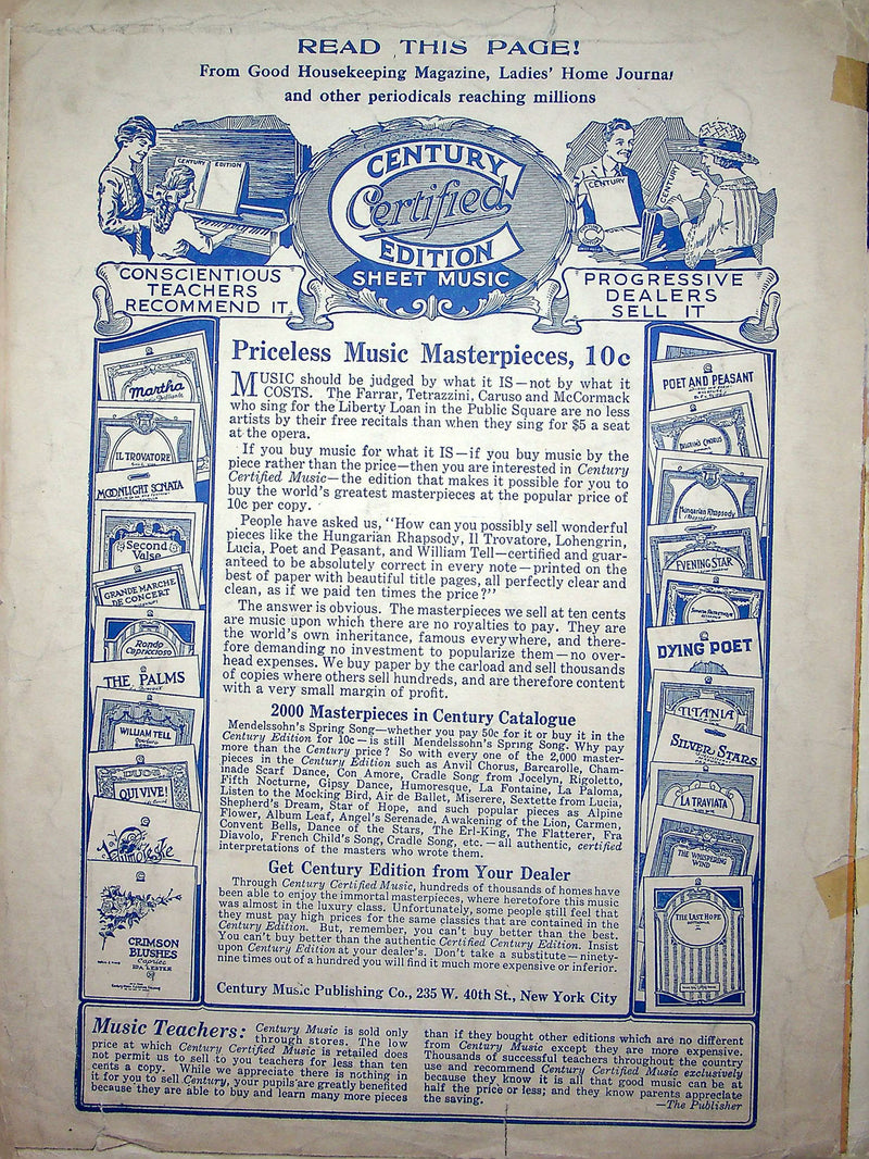 Sheet Music Sextette From Lucia Donizetti C Bohm 1906 Op 114 No V Piano Song 3