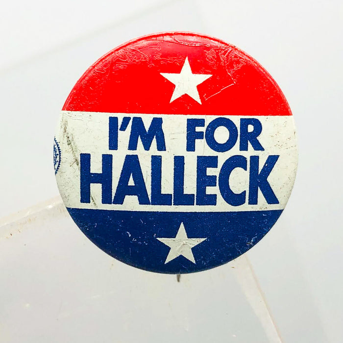 I'm For Halleck Button Pin .75" Indiana Politician Campaign Republican Stars 3