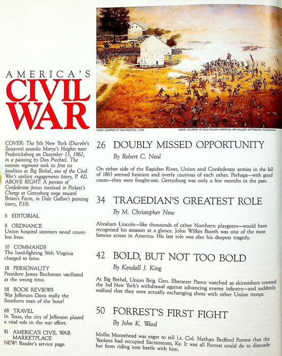 America's Civil War Magazine March 1993 John Wilkes Booth, VA's 56th Infantry 2