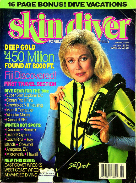 Skin Diver Magazine Jan 1990 Vol 39 No 1 Fiji Discovered 1