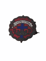 Bronze Congregational Lapel Pin Sunday School Little System Cross Crown Vintage 4