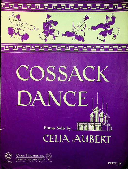 Celia Aubert Sheet Music Cossack Dance 1934 Piano Solo A Minor Carl Fischer 1