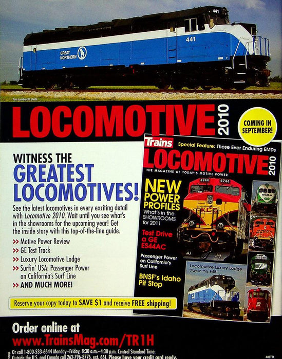 Trains Railroading Magazine September 2010 Vol 70 No 9 6 Locomotives 1 Engineer