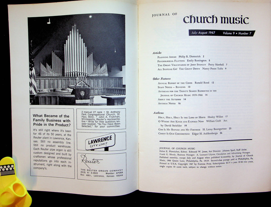 Journal of Church Music Magazine Jul-Aug 1967 Organ Voluntaries of John Stanley 4