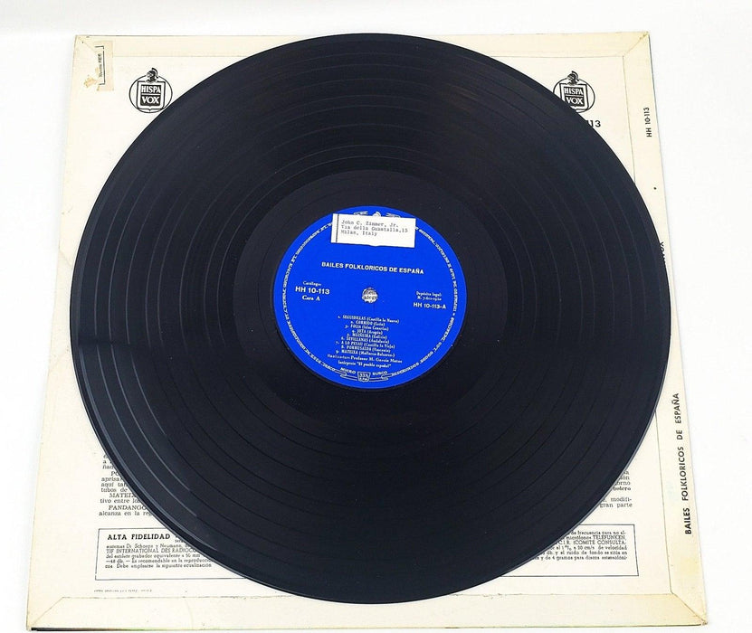 Bailes Folklóricos de Espańa Record 33 RPM LP HH 10-113 Hispavox 3