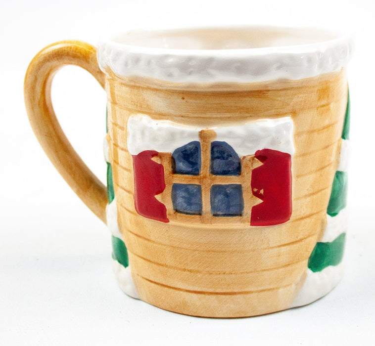 MCE Edi Sausalito: Ceramic Christmas Holiday Mugs - Snow Cottage, Set Of 2 | IOB 9