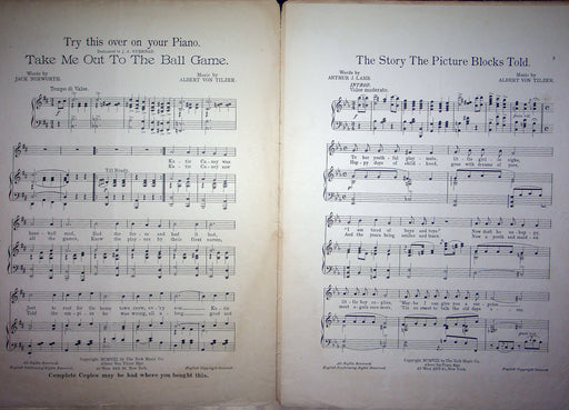 Sheet Music The Story The Picture Blocks Told Arthur Lamb Albert Von Tilzer 1908 2