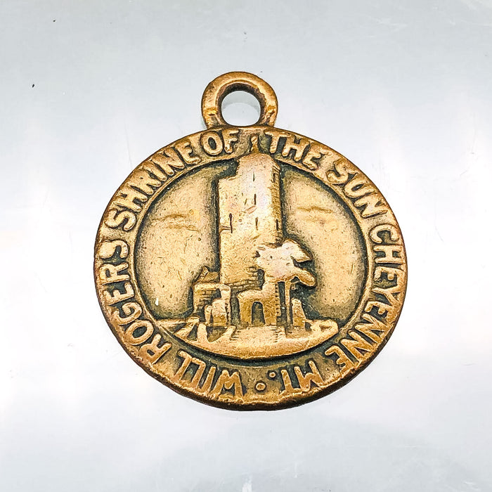 Vintage Fob Keychain Pendent Will Rogers Shrine Sun Cheyenne MT Bates Klinke 3