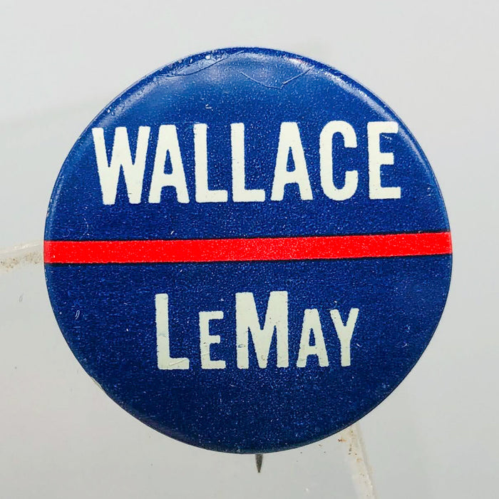 George Wallace Curtis LeMay Button Pin .875" Presidential Campaign Vintage 5