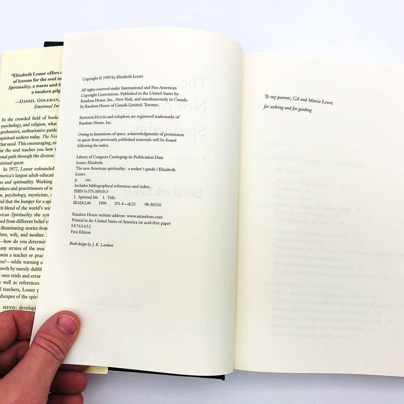 The New American Spirituality Hardcover Elizabeth Lesser 1999 Seekers Guide 1st 9