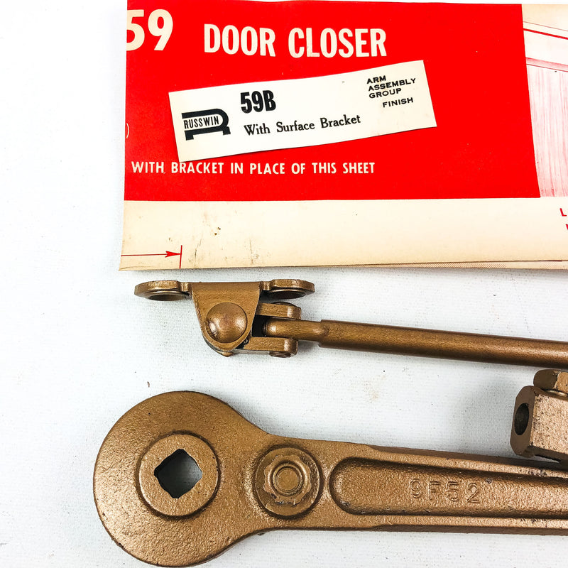 Corbin Russwin 59B Door Closer Arm With Surface Bracket 9F52 Forearm Bronze NOS