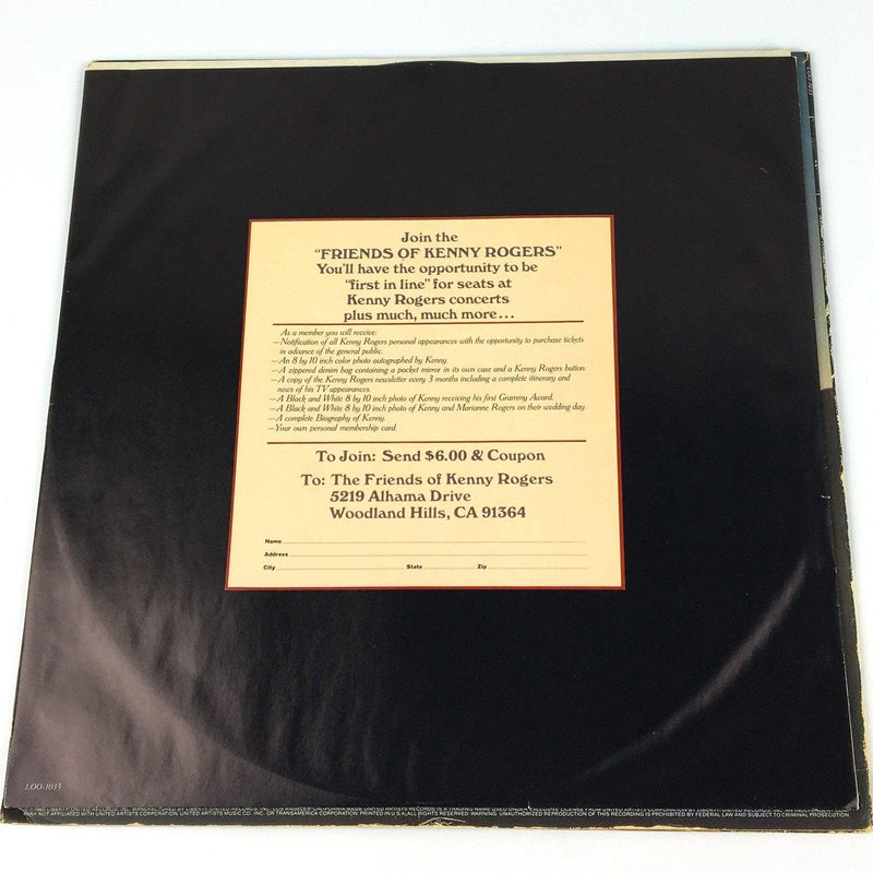 Kenny Rogers Gideon Record 33 RPM LP LOO-1035 United Artists 1980 3