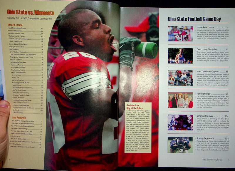 Ohio State Buckeye Football Program Oct 14 2000 Vs. Minnesota Golden Gophers